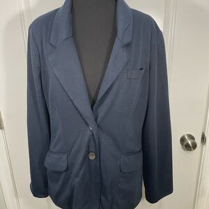 Check & Stripe Navy Blazer Size Large CB-30